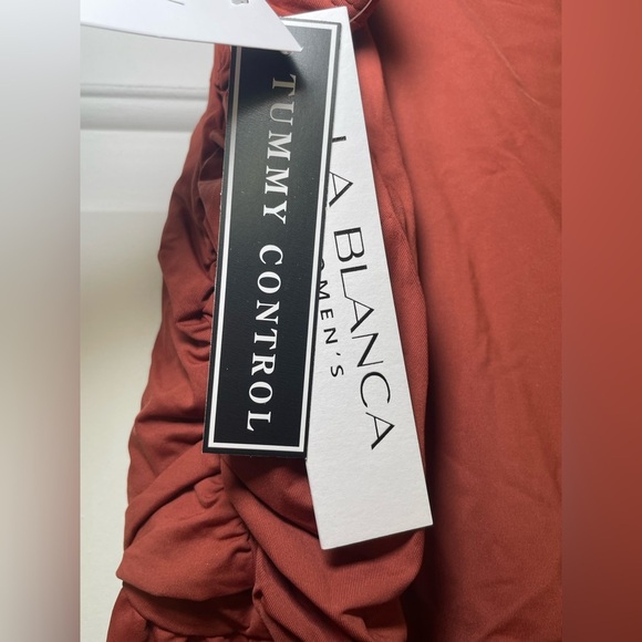 La Blanca Plus Swim Skirt Size 18 Cinnamon Brown Ruched Ruffle Tummy Co… - Picture 6 of 12